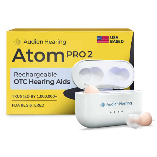 Audien Atom Pro 2 OTC Hearing Aids (Open Box)